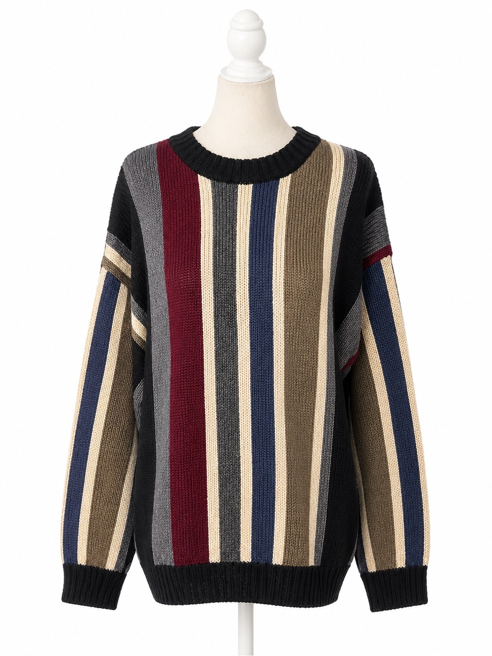 Architect Y2K Men’s Vertical Stripe Crewneck Sweater Grandpa Vintage Size M
